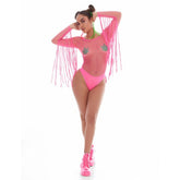 Pink Lipstick Fringe Benefits Set Hot Pink with Pot Pasties - Default Title - Bras and Bra Sets